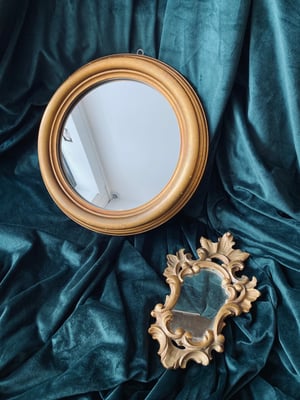 Image of Très grand miroir italien en bois // milieu XXème siècle