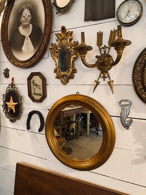 Image of Très grand miroir italien en bois // milieu XXème siècle