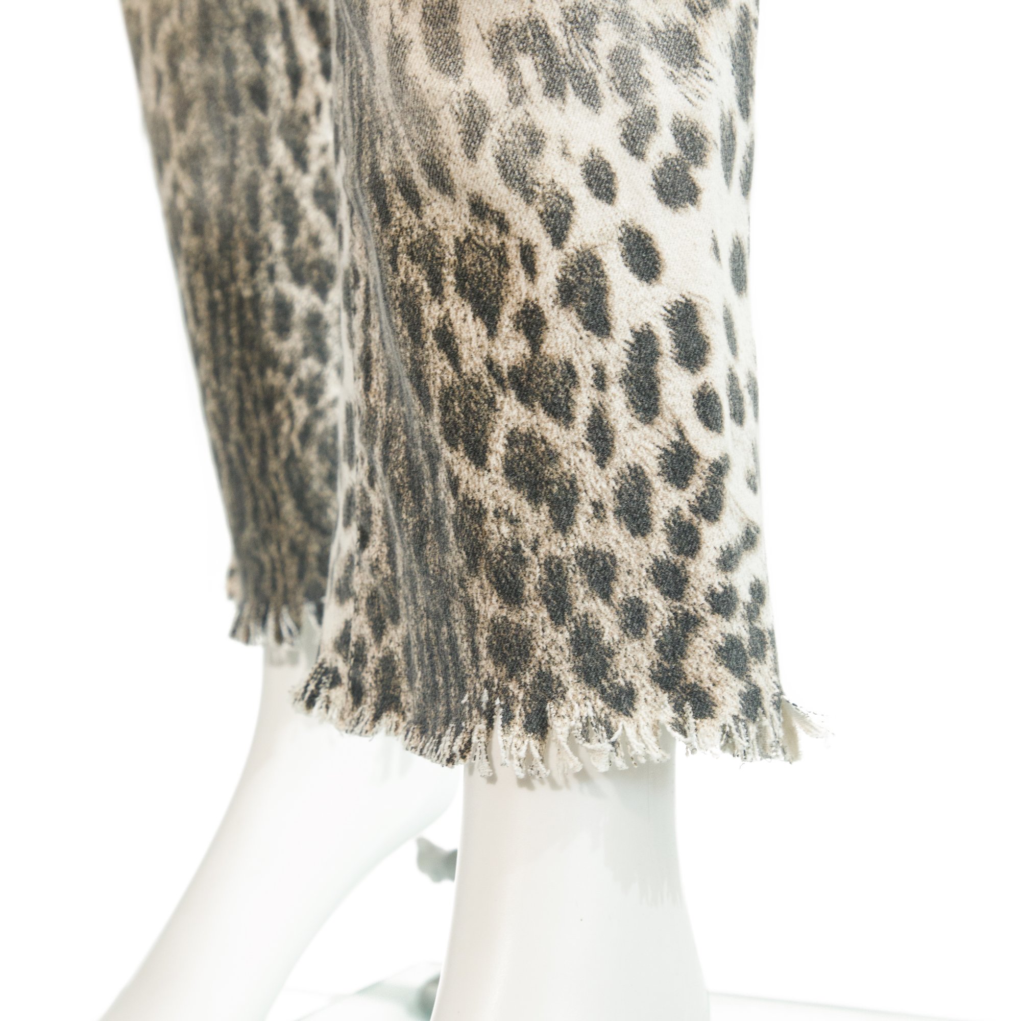 Image of Roberto Cavalli Leopard Print Low Rise Jeans