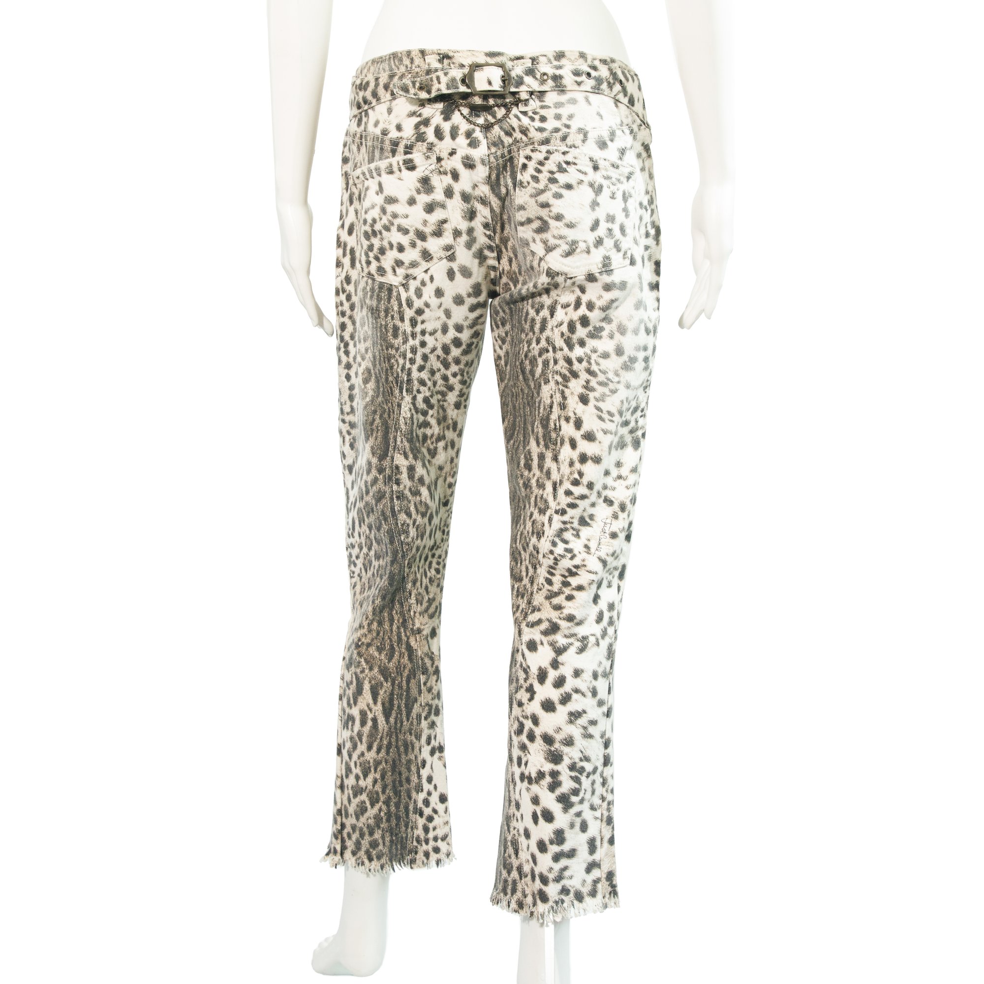 Image of Roberto Cavalli Leopard Print Low Rise Jeans