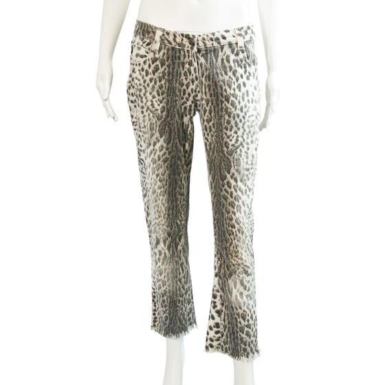 Image of Roberto Cavalli Leopard Print Low Rise Jeans