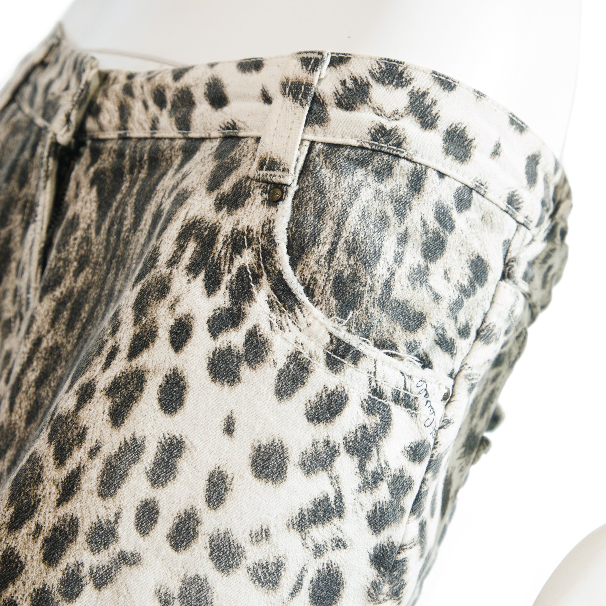 Image of Roberto Cavalli Leopard Print Low Rise Jeans