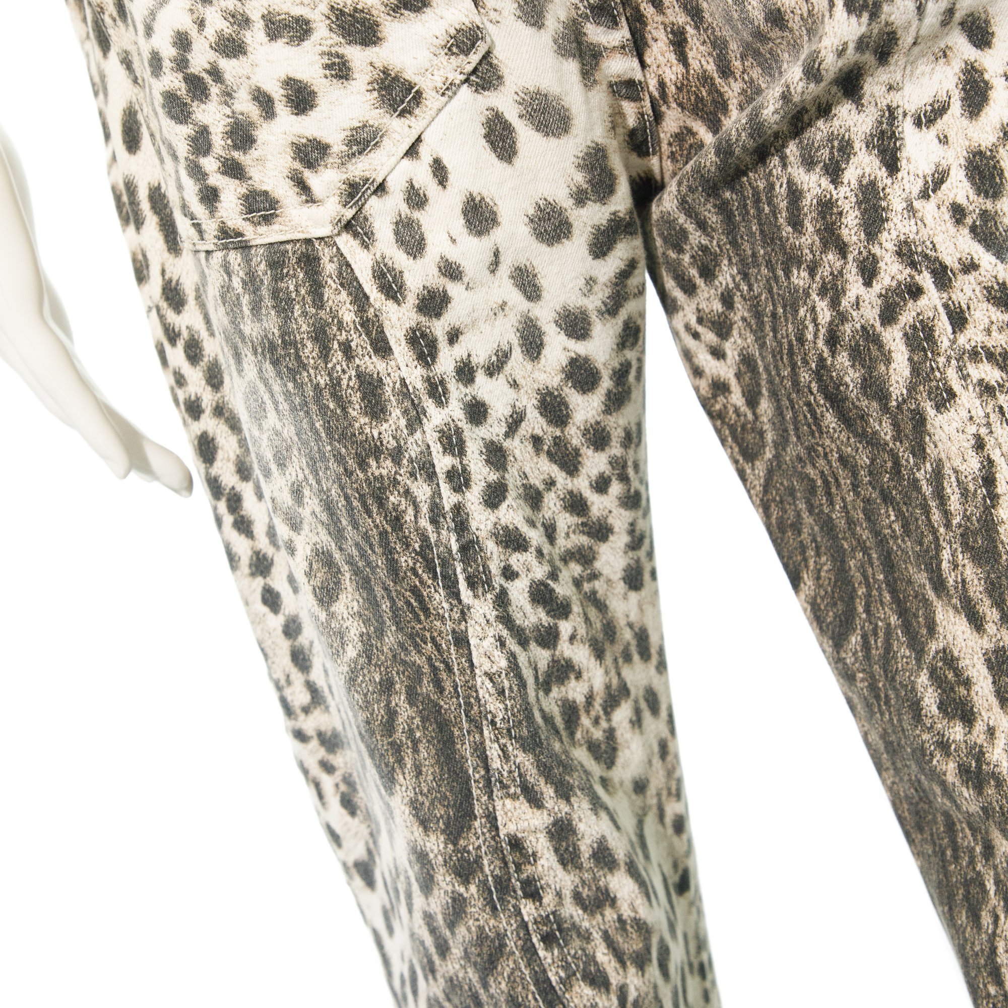 Image of Roberto Cavalli Leopard Print Low Rise Jeans