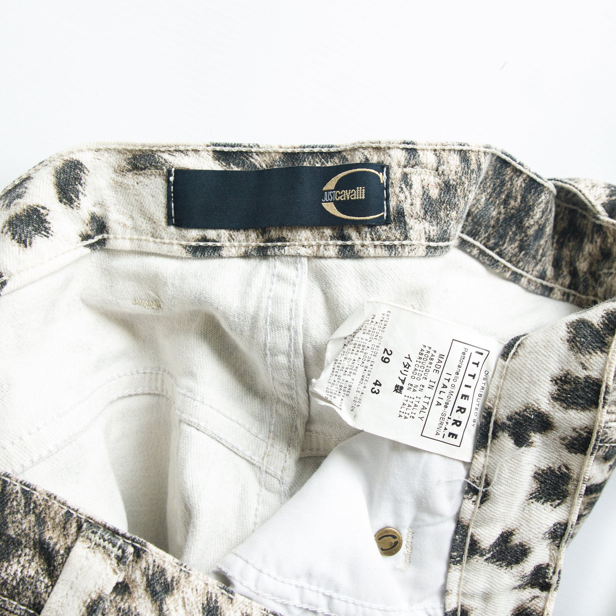 Image of Roberto Cavalli Leopard Print Low Rise Jeans