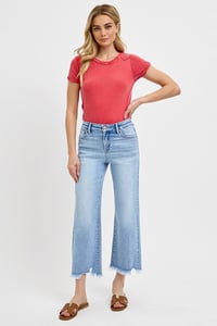 Image 1 of MID RISE CROP STRAIGHT JEANS - RISEN PREORDER 