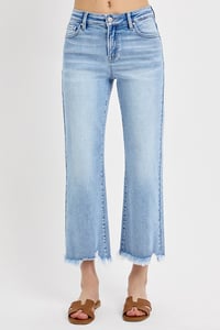 Image 2 of MID RISE CROP STRAIGHT JEANS - RISEN PREORDER 