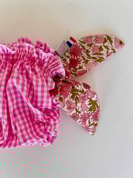 Image of Bikini vichy rose et liberty poppy pink