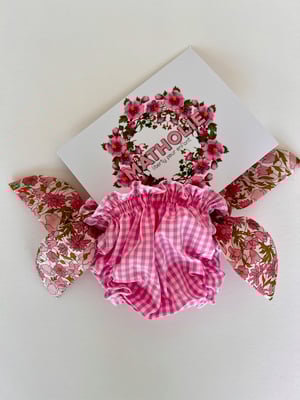 Image of Bikini vichy rose et liberty poppy pink
