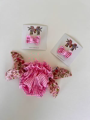 Image of Bikini vichy rose et liberty poppy pink