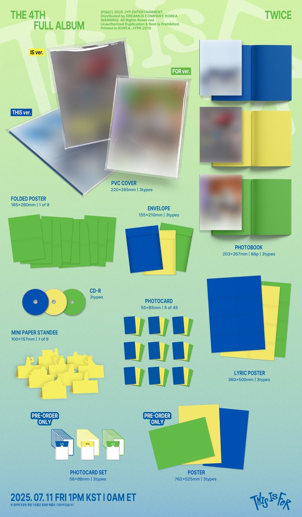 Image of [PRE-ORDER] TWICE ‘THIS IS FOR’ + JYP FANS Shop POBs