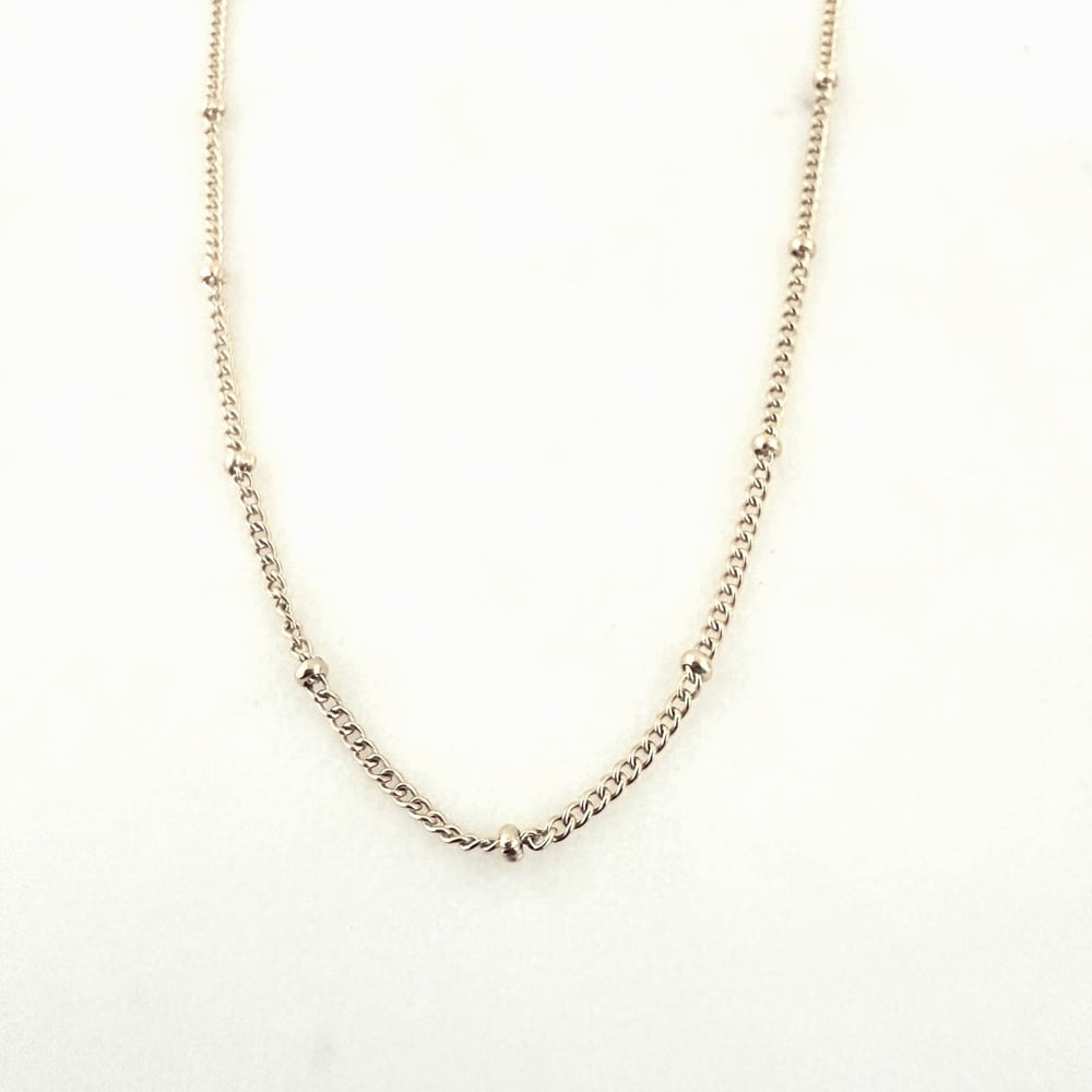 Image of Sideways Bead Chain in Silver tone. - Pack of 4 Chains