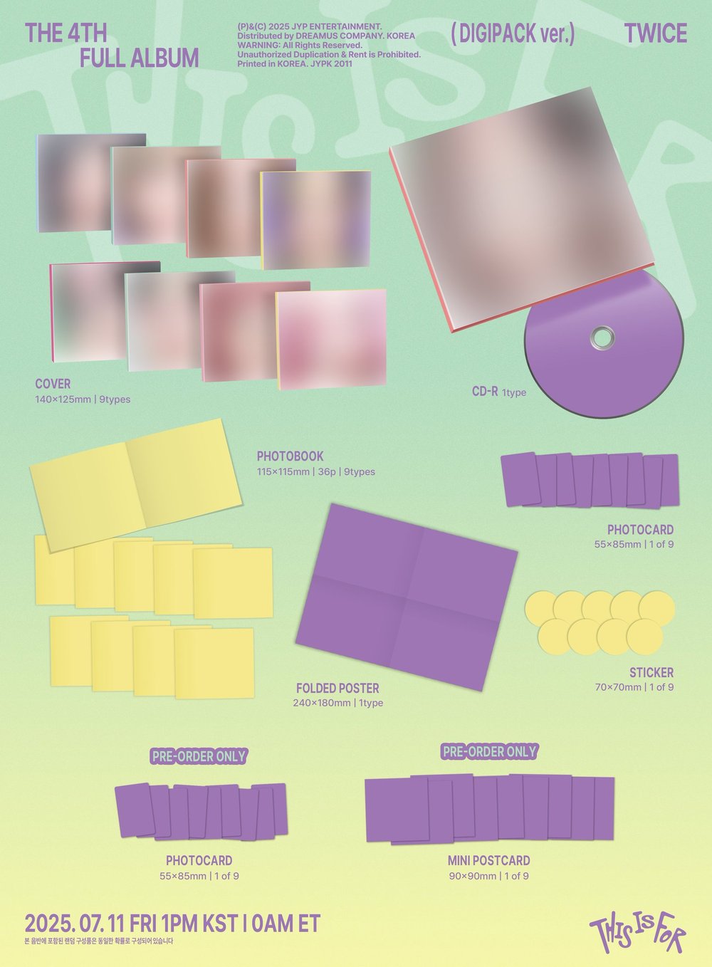 Image of [PRE-ORDER] TWICE ‘THIS IS FOR’ (Digipack Ver.) + JYP FANS Shop POBs