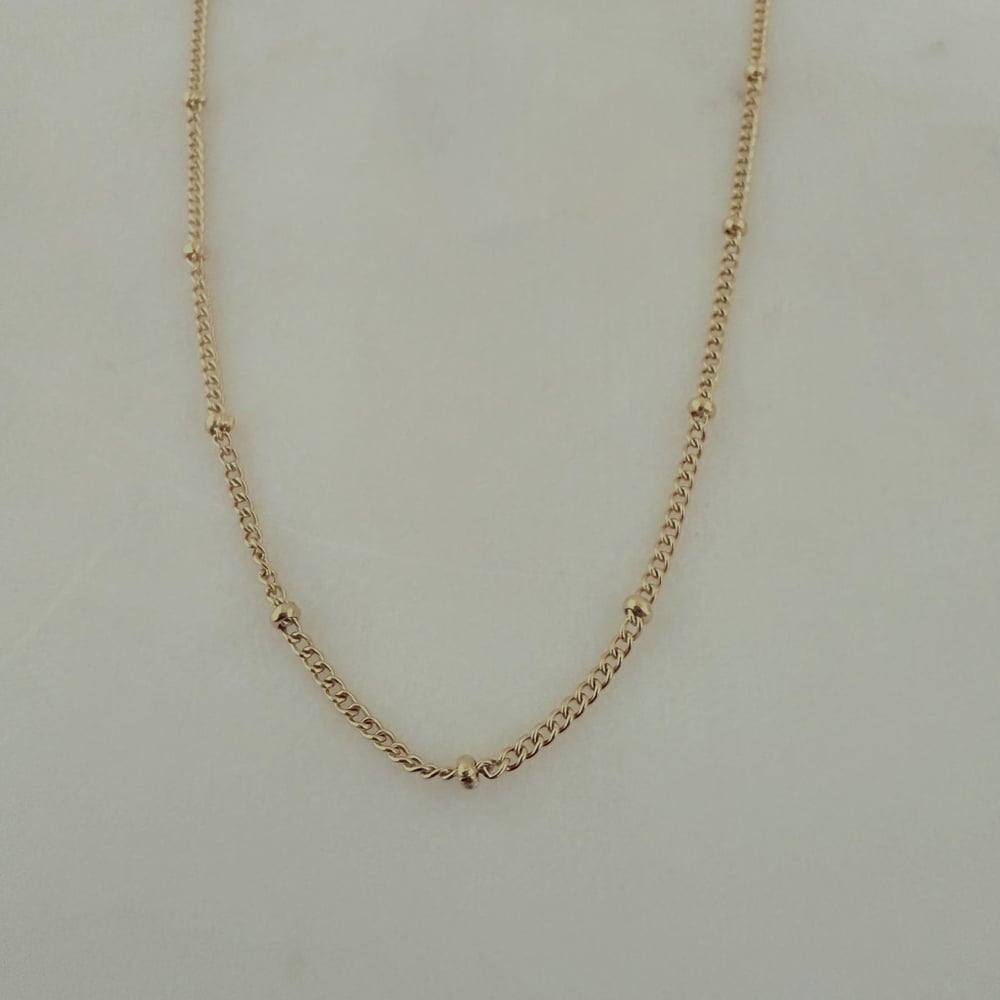 Image of Sideways Bead Chain in Rose Gold tone. Pack of 4 Chains