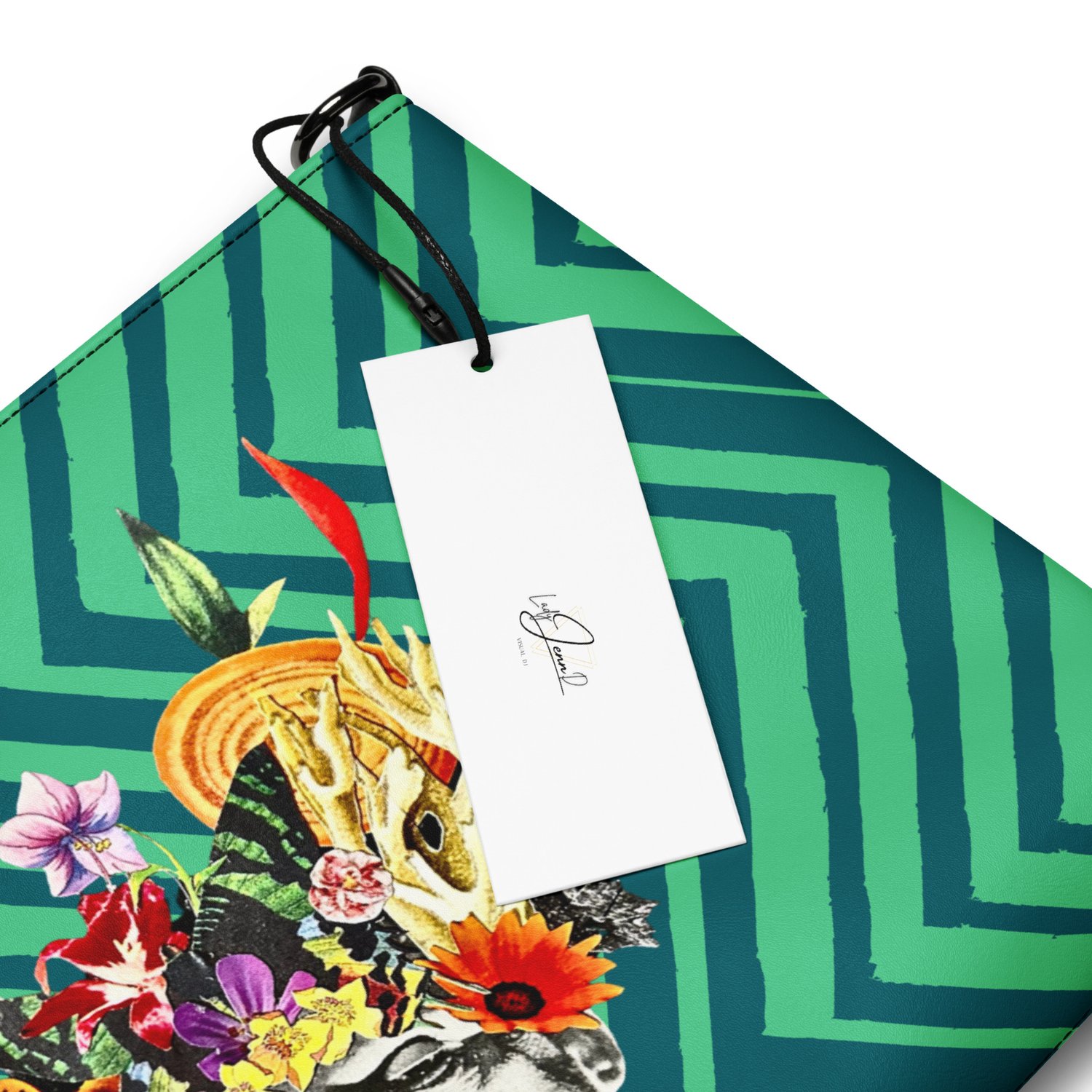 Image of Frankenflower - Green ZigZag - Crossbody Bag - Crossover Purse