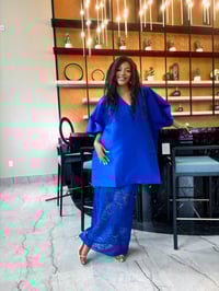 Image 1 of RYGYNA SHORT KAFTAN WITH MESH SET – ROYAL BLUE