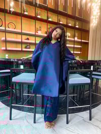 Image 1 of RYGYNA SHORT KAFTAN WITH MESH SET – NAVY BLUE