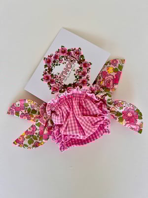Image of Bikini vichy rose et liberty Betsy rose et vert