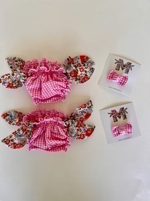 Image of Bikini vichy rose et liberty Felicite cerise