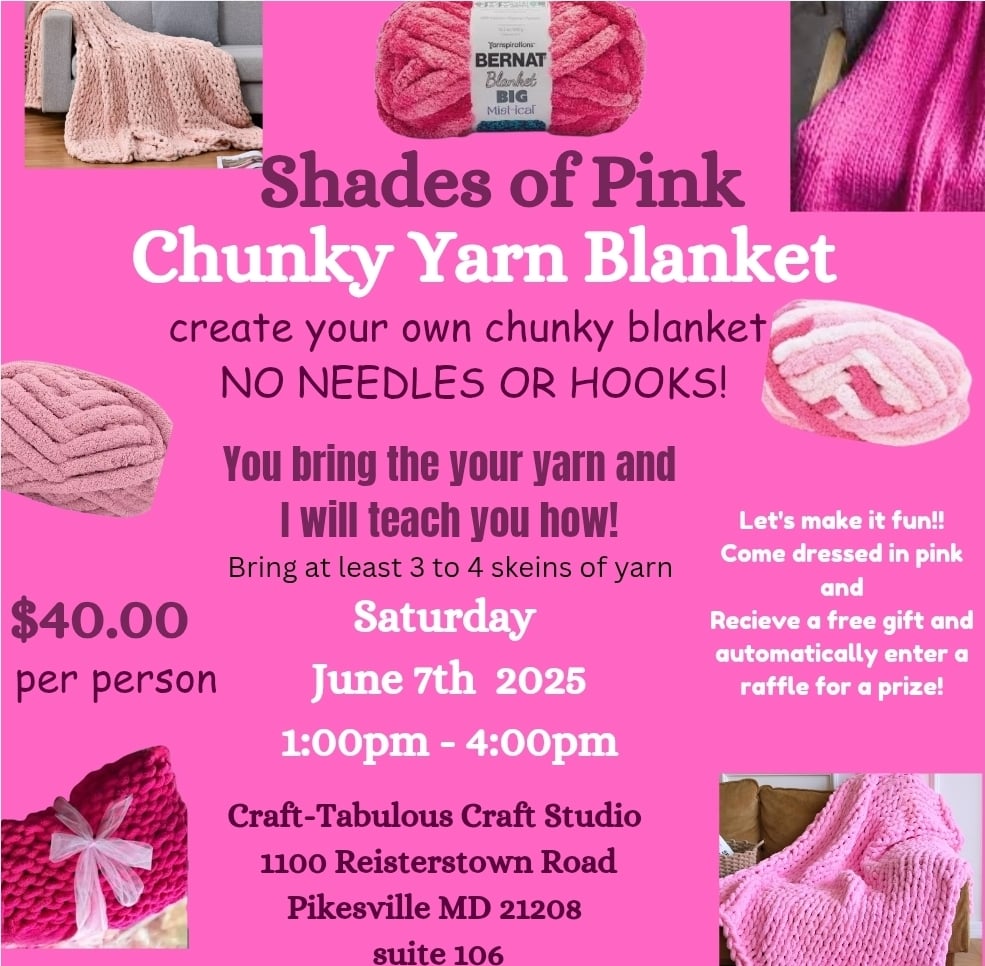 Image of Shades of Pink Chunky yarn workshop