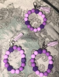 Image 2 of Silicone beaded wristlet, keychain 100% Customizable 