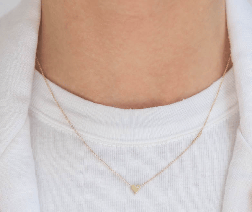 Image of 14kt and Diamond Heart and Arrow Necklace