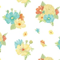 Image 2 of HAPPY AT HOME Main Floral C13700-White by Tara Reed for Riley Blake Designs