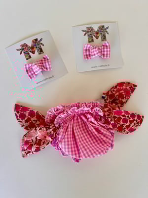 Image of Bikini vichy et liberty Poppy framboise