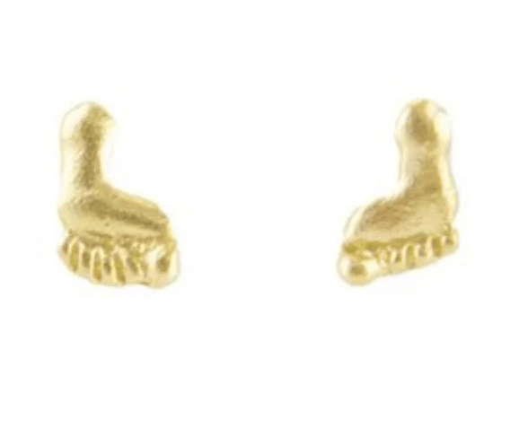 Tiny 14 kt Hands and Feet Studs - Image 1 of 2