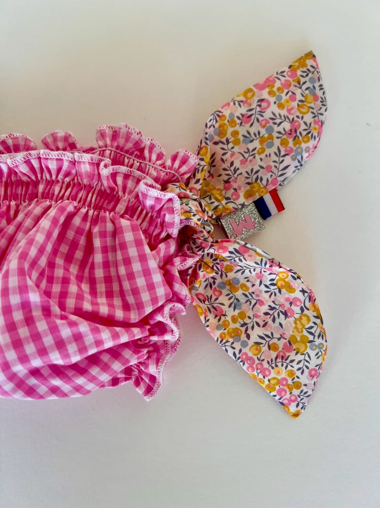 Image of Bikini vichy rose et liberty Wiltshire bud