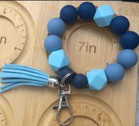 Mini silicone beaded wristlet keychain, 100% customizable