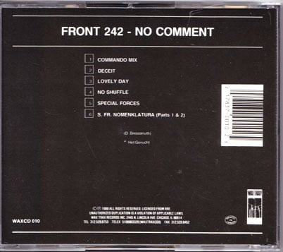 FRONT 242-No Comment CD/ Rare Out Of Print