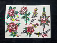 Roses & Daggers 11" x 14"