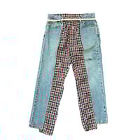 Image 3 of Split Plaid Denim 