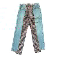 Image 1 of Split Plaid Denim 