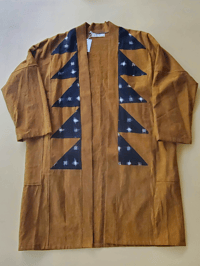 Image 1 of Pieced Studio Coat (Nutmeg & Black Ikat)