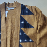 Image 3 of Pieced Studio Coat (Nutmeg & Black Ikat)