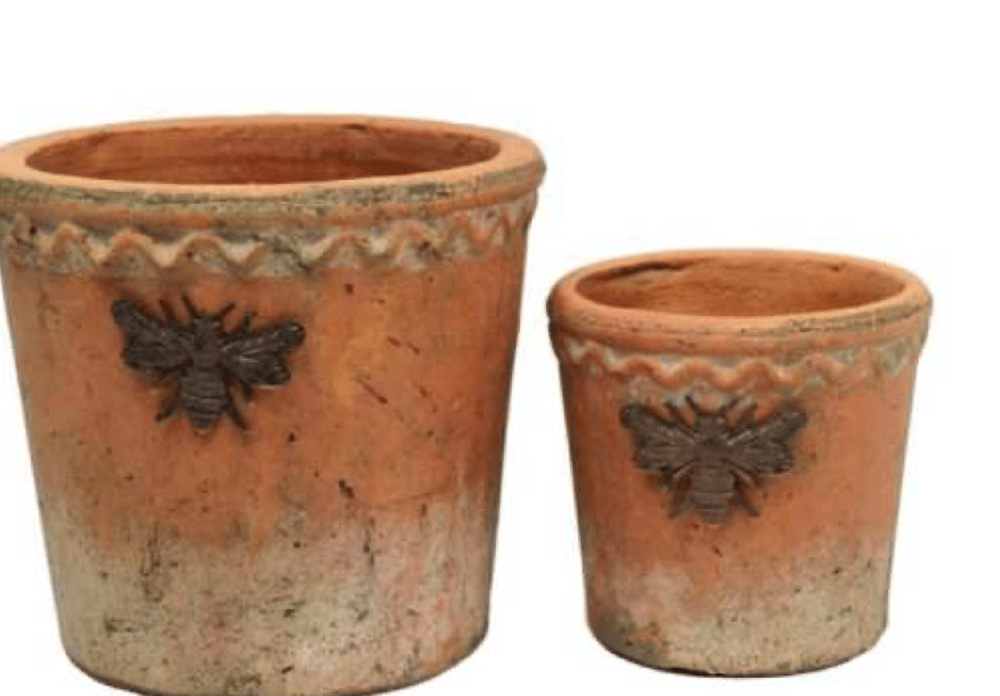 Image of Bee Terracotta Pot Round