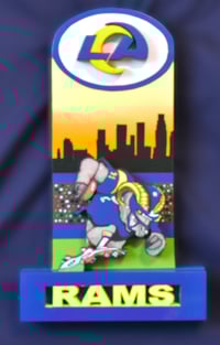 Image 1 of Los Angeles Rams Hand Crafted NFL 3D Wooden Diorama Cartooning Wall Décor