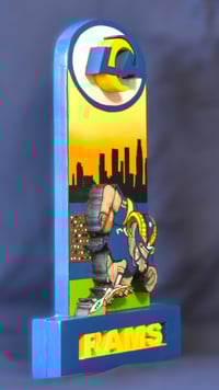 Image 3 of Los Angeles Rams Hand Crafted NFL 3D Wooden Diorama Cartooning Wall Décor