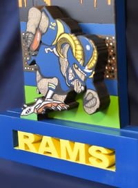 Image 6 of Los Angeles Rams Hand Crafted NFL 3D Wooden Diorama Cartooning Wall Décor
