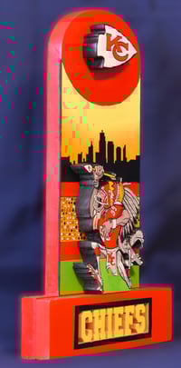 Image 3 of Kansa City Chiefs Hand Crafted NFL 3D Wooden Diorama Cartooning Wall Décor