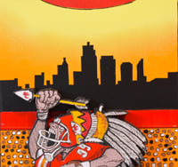 Image 4 of Kansa City Chiefs Hand Crafted NFL 3D Wooden Diorama Cartooning Wall Décor