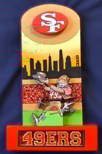 Image 1 of San Francisco 49ERS Hand Crafted NFL 3D Wooden Diorama Cartooning Wall Décor