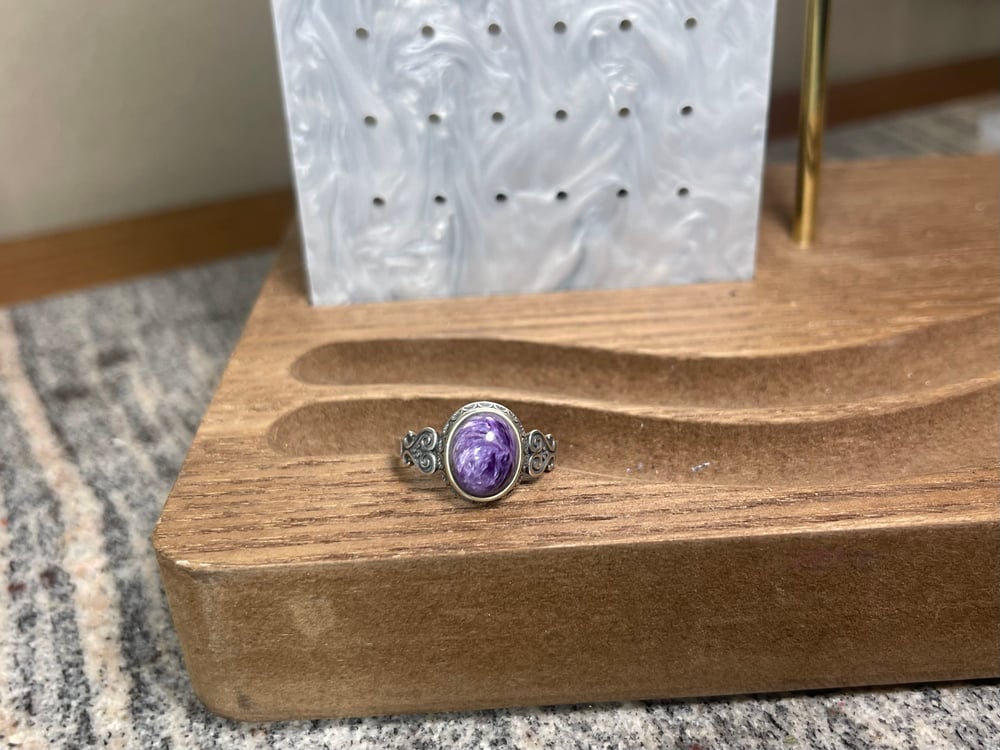 Image of Charoite Sterling Silver Ring Size 9