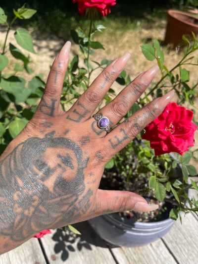 Image of Charoite Sterling Silver Ring Size 9