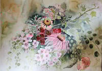 Image 3 of Flower Garden Dreams -Original Watercolor Painting 