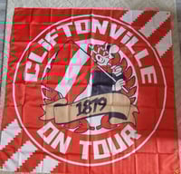 **HALF PRICE**5x5ft (Normally £30) Cliftonville On Tour Football/Ultras Ultras Flag.