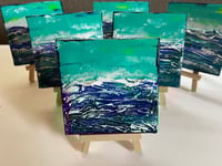 Mini Ocean Waves Painting with Easel