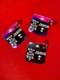 Image 1 of Who U Roll With? Jesus Keychains