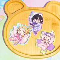 Image 1 of Sleepy Neko Stickers! [BNHA]